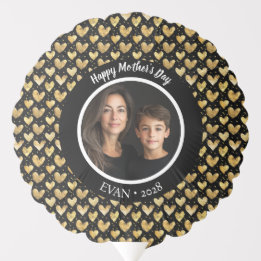 Modo Escuro Faux Gold Foil Heart Dia de as mães
