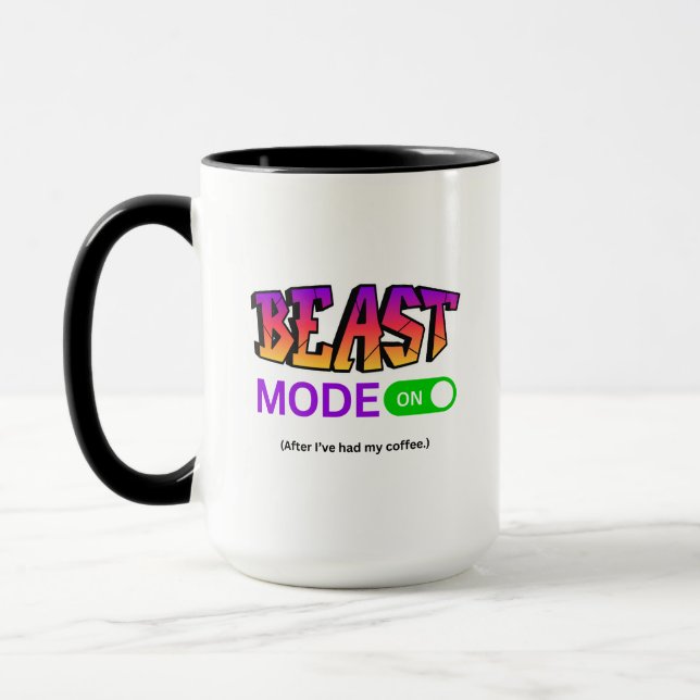 Modo Fera Ativado – Caneca de Café Divertida para  (Esquerda)