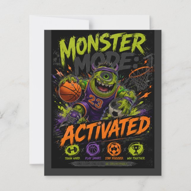 Modo Monstro Ativado – Monstro do Esporte Basquete (Frente)
