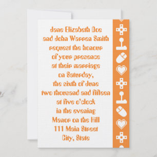 Modo Multijogador no Convite de Casamento Laranja