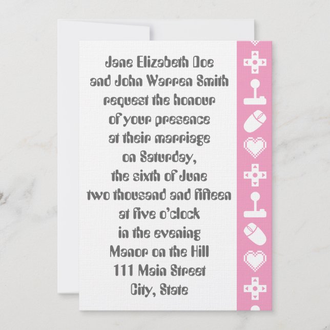 Modo Multijogador no Convite para Casamento Petal  (Frente)