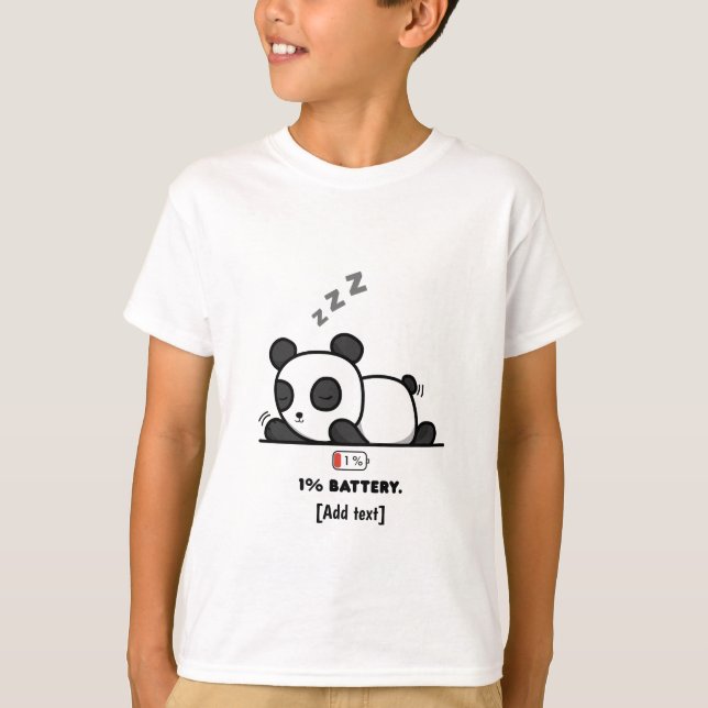 Modo Panda: 1% de Bateria - Camiseta Panda Diverti (Frente)