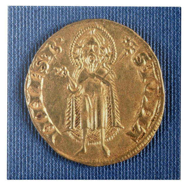 Moeda Dourado, com St John o baptista, século XVI (Frente)