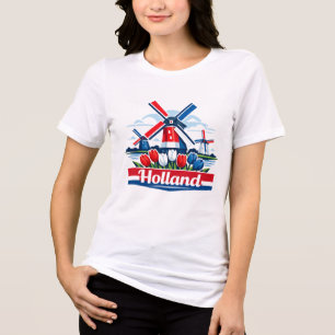 Moinho de Vento da Holanda e Design de Tulipa Hola