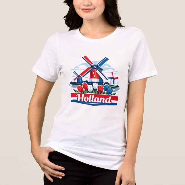 Moinho de Vento da Holanda e Design de Tulipa Hola (Frente)