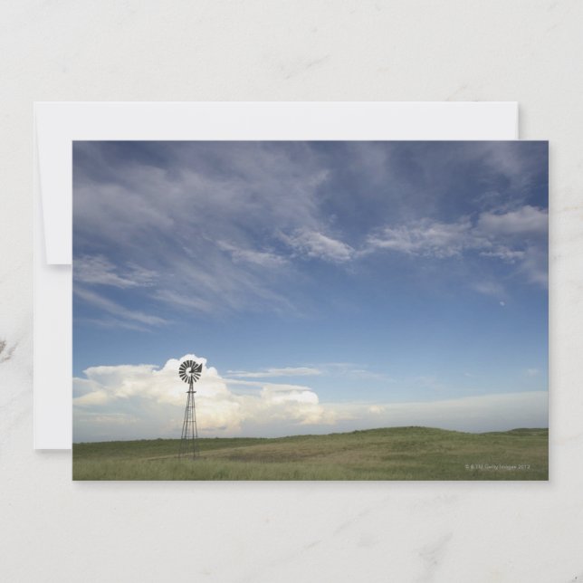 Moinho de vento no campo (Frente)