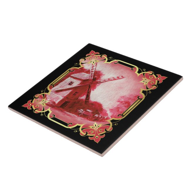 Moinho de vento suíço/norueguês/holandês, borrado  (Lateral)