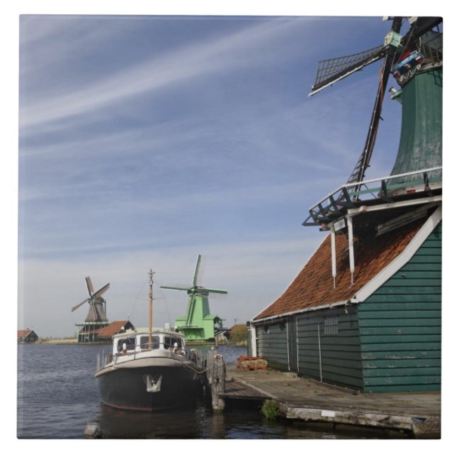 Moinho de vento, Zaanse Schans, Holanda, Países Ba (Frente)