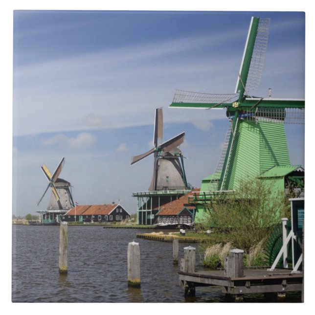Moinho de vento, Zaanse Schans, Holanda, Países Ba (Frente)
