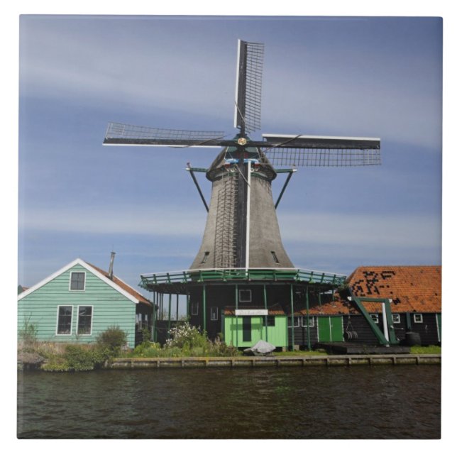 Moinho de vento, Zaanse Schans, Holanda, Países Ba (Frente)