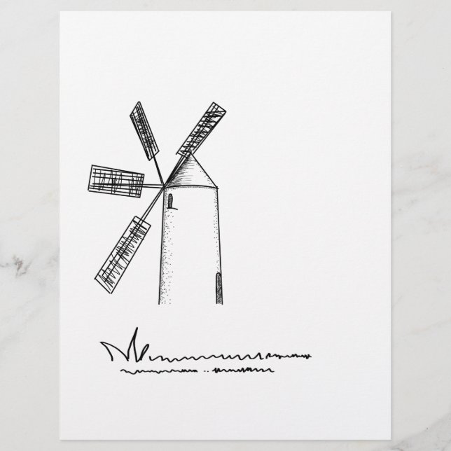 moinho em fundo branco (Frente)