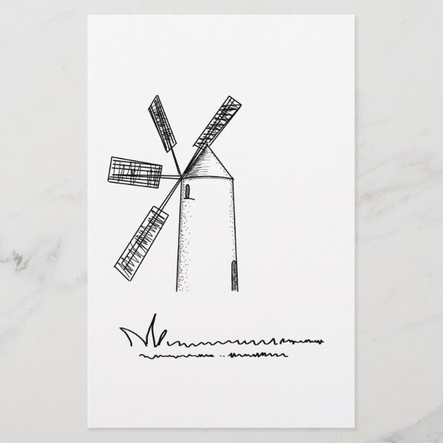 moinho em fundo branco (Frente)