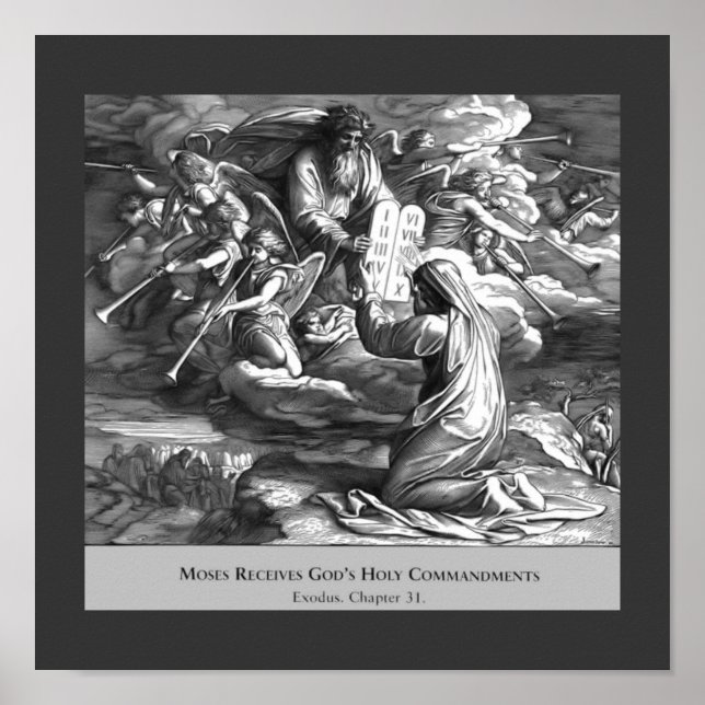 Moisés Dez Mandamentos Vintage Poster religioso (Frente)