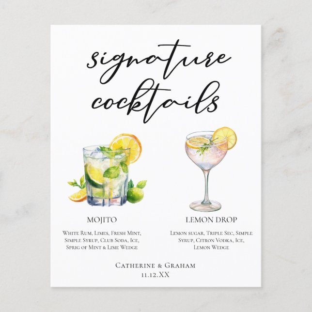 Mojito Lemon Drop Summer Signature Menu Cocktails (Frente)