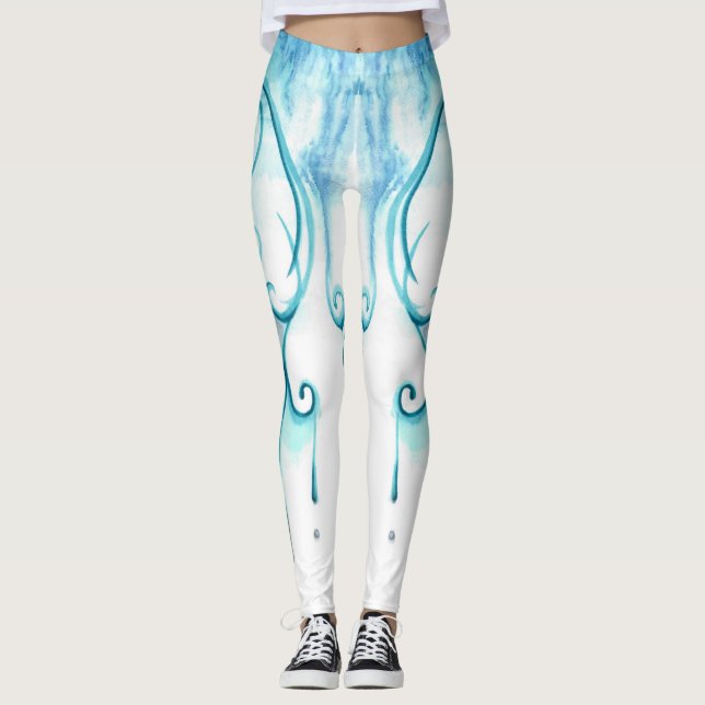 Mola d'água, Girassol, Artesanal, Leggings Premium (Frente)