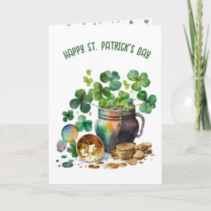 Moldes verdes irlandeses e cartão de moeda