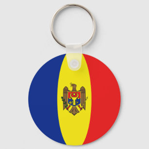 Moldova Fisheye Flag Chaveiro
