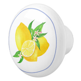 Moldura azul mediterrânica e limões