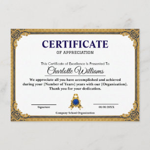 Moldura de Certificado em Ouro Clássico para Impre