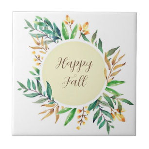 Moldura de folhas de outono com texto personalizáv