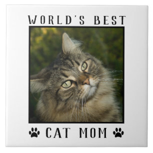 Moldura de Foto de Pet com Pegadas de Gato Mãe do