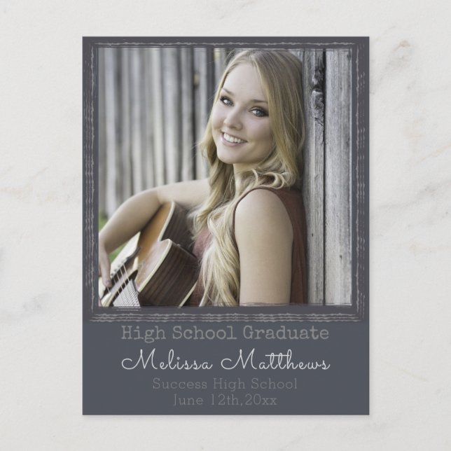 Moldura de Foto Urbana Moderna Cartão de Formatura (Frente)
