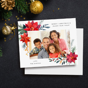 Moldura de Natal com Poinsettia em orçamento baixo