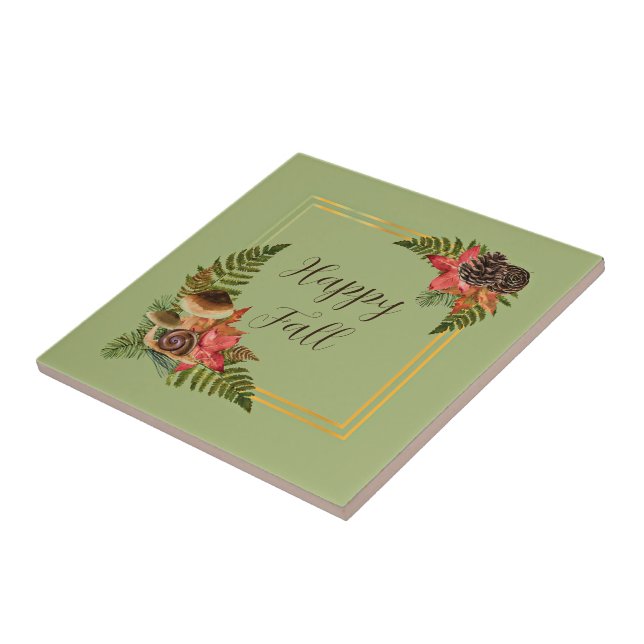 Moldura de natureza de outono com texto personaliz (Lateral)