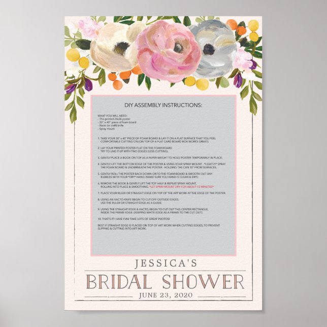 Moldura de Poster de Adorno de Fotos Sweet Blooms (Frente)