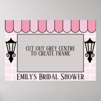 Moldura de pôster para chuveiro de noiva parisiens