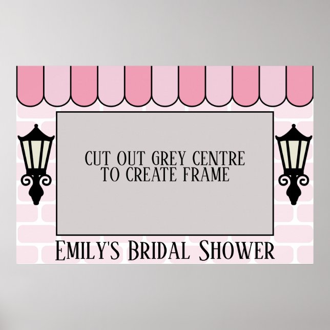 Moldura de pôster para festa de noivado Pink Paris (Frente)