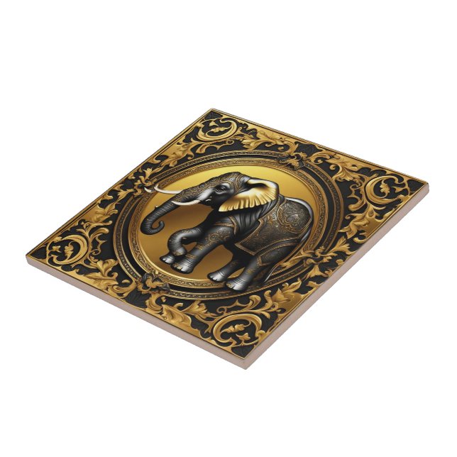 Moldura decorativa de ouro elefante (Lateral)
