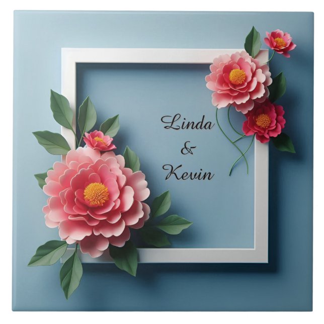 Moldura Floral com Flores Rosas (Frente)