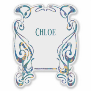 Moldura floral em estilo art nouveau Adesivo de vi