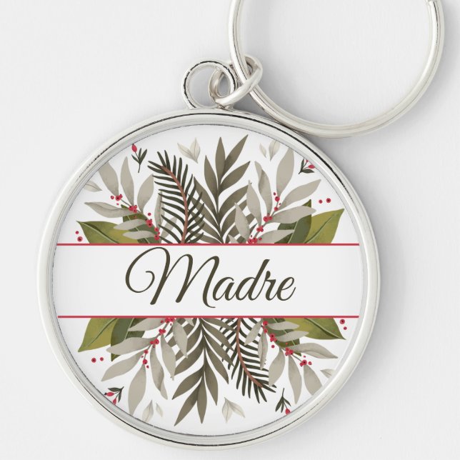 Moldura Floral Mudada em branco | Mãe Chaveiro (Frente)