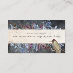 Moldura floral rústica escura com cartão de visita