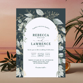 Moldura moderna verde deixa convites para casament