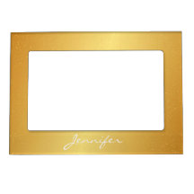Moldura para retrato magnética - nome Dourado dos