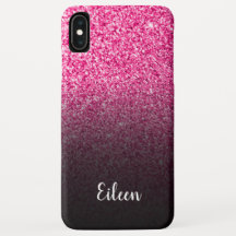 Mole Negra Glitter Rosa Quente Personalizada