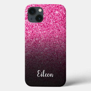 Mole Negra Glitter Rosa Quente Personalizada