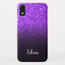 Mole Negra Glitter Roxo Personalizada
