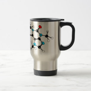 Molécula da cafeína - caneca de viagem reusável