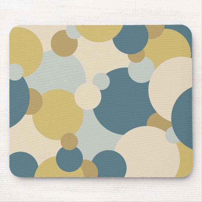 Moléculas Amarelas Azuis Mouse Pad (Frente)