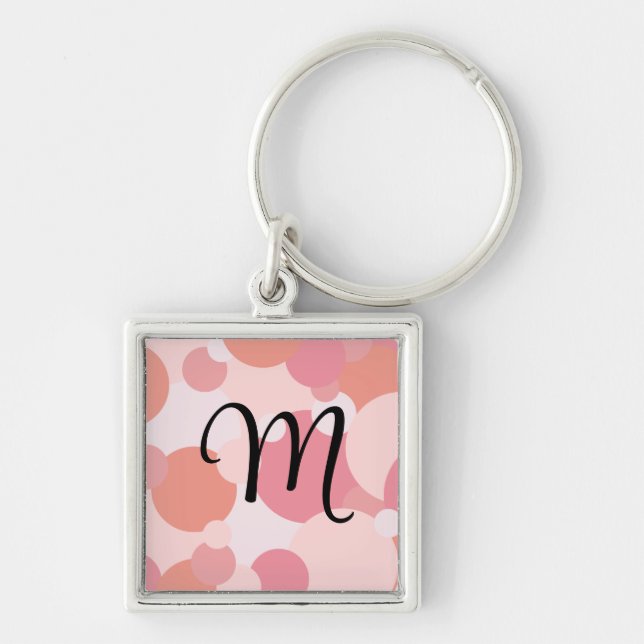 Moléculas cor-de-rosa personalizadas chaveiro (Frente)