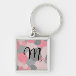Moléculas de cinza rosa personalizadas chaveiro