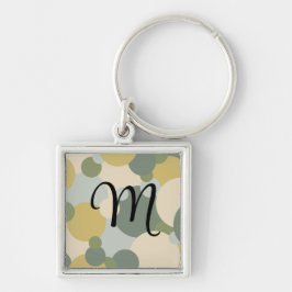Moléculas verdes-amarelas personalizadas chaveiro