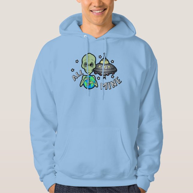 Moleque Alien Meu Capuz de Moletom Masculino (Frente)