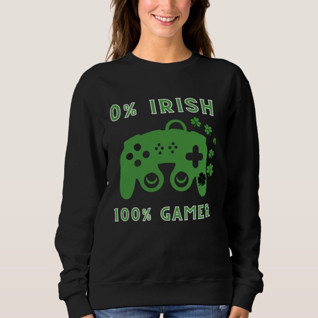 Moletom 0 Irish 100 gamer   St Patricks Day Gaming (Frente)