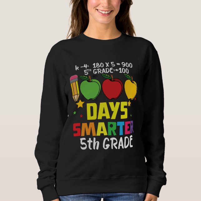 Moletom 1000 days Smarter Fifth Grade Teacher 100th day of (Frente)