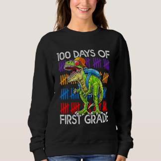 Moletom 100 Days of First Grade School Dinosaur Dino Trex 